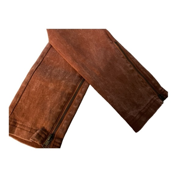 Beulah leggings or jeggings, rust color, zippers at the ankles. Cotton blend. M. - Picture 5 of 5